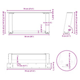 Nogi do stolika kawowego w kształcie litery U 2 szt. Białe 70x(30-31) cm Stal