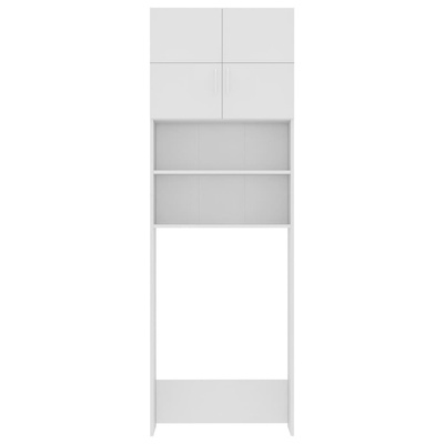 Szafka na pralkę, biała 64x25,5x190 cm, materiał drewnopochodny