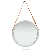 vidaXL Lustro ścienne na pasku, 50 cm, srebrne