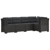 5-osobowa sofa ogrodowa z poduszkami w stylu rattanowym PP