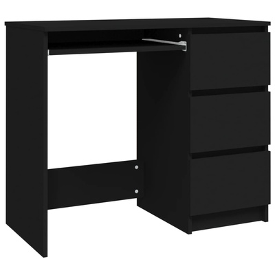 vidaXL Biurko, czarne, 90x45x76 cm, materiał drewnopochodny
