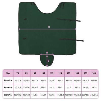 Koc dla Koni Ciemnozielony 125 cm Polar poliesterowy