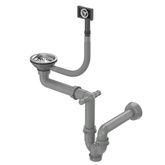 Odpływ zatyczkowy 3 1/2" z syfonem 1-komorowy stal (GRANIT/STAL-pionowy), save space, eco