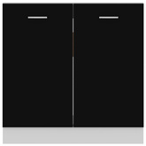 vidaXL Szafka pod zlew, czarna, 80x46x81,5 cm, materiał drewnopochodny