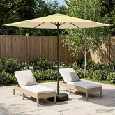 Parasol ogrodowy z podstawą 300 x 300 cm Poliester Prostokątny