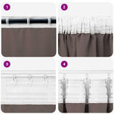 Firany blackout z kółkami 2 pcs Ciemny brąz 245 x 140 cm