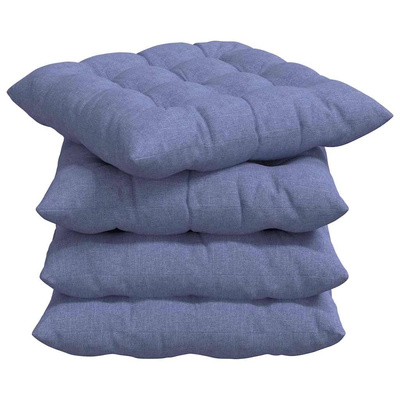 Poduszki na siedziska 4 pcs Niebieski dżins 40 x 40 x 6 cm