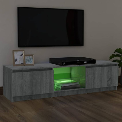 vidaXL Szafka pod TV z LED, szary dąb sonoma, 120x30x35,5 cm