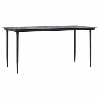 7-częściowy zestaw mebli ogrodowych, czarny, rattan PVC
