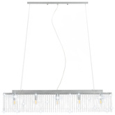 vidaXL Lampa sufitowa z kryształowymi koralikami, srebrna, 104 cm, E14