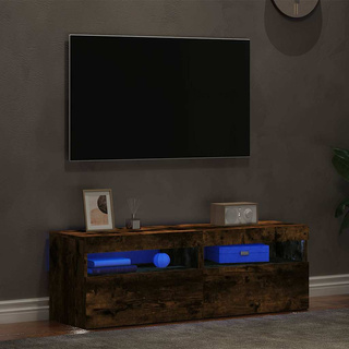 Szafki pod TV z LED, 2 szt., przydymiony dąb, 60x35x40 cm