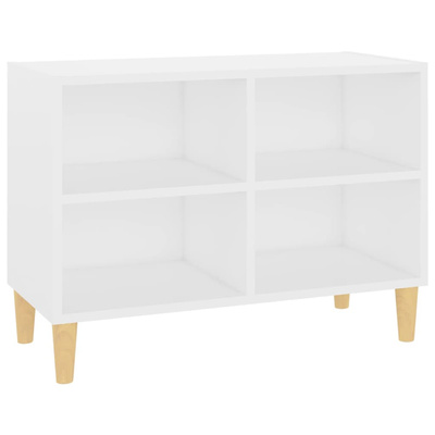 vidaXL Szafka pod TV z drewnianymi nóżkami, biała, 69,5x30x50 cm