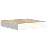 vidaXL Półki ścienne, 2 szt., dębowo-białe, 23 x 23,5 x 3,8 cm, MDF