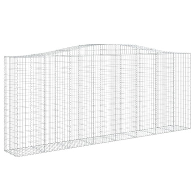 Kosze gabionowe, 3 szt, 400x50x160/180 cm, galwanizowane żelazo