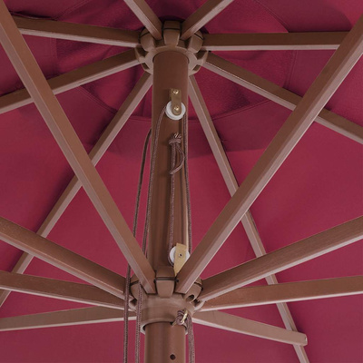 Parasol ogrodowy na drewnianym słupku, 350 cm, burgundowy