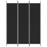 Parawan 3-panelowy, czarny, 150x200 cm, tkanina