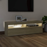 Szafka pod TV z oświetleniem LED, dąb sonoma, 120x35x40 cm vidaXL