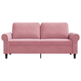 Sofa 2-osobowa, różowy, 140 cm, tapicerowana aksamitem