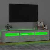 vidaXL Szafka pod TV z oświetleniem LED, szarość betonu, 180x35x40 cm