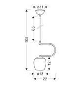 Serano lampa wisząca patynowy 1x60W E27 klosz kremowy
