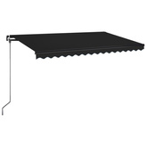 Ręcznie zwijana markiza z LED, 400 x 350 cm, antracytowa