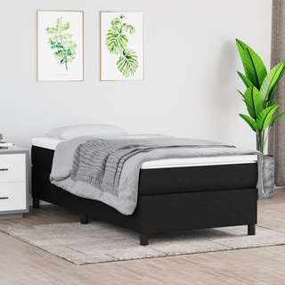 vidaXL Łóżko kontynentalne z materacem, czarne, tkanina, 80x200 cm wariant 10