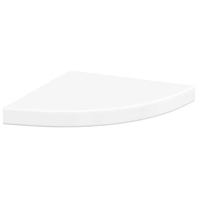 vidaXL Narożne półki ścienne, 2 szt., połysk, białe, 35x35x3,8 cm, MDF