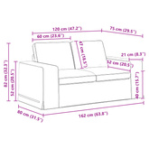 Sofa Czarny 162 x 80 x 82 cm tkanina