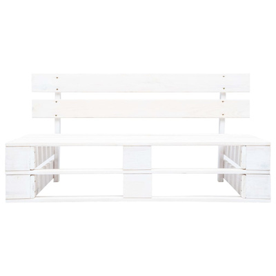 Ogrodowa ławka z palet, drewno, biała