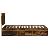 Ramka łóżka Dąb wędzony 75 x 190 cm Drewno inżynieryjne