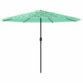 Parasol ogrodowy na stalowym słupku, zielony, 324x324x247 cm