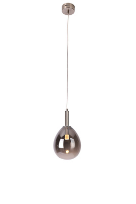 Lampa wisząca szklana LUKKA ze srebrnym kloszem – elegancka lampa do jadalni i salonu LED