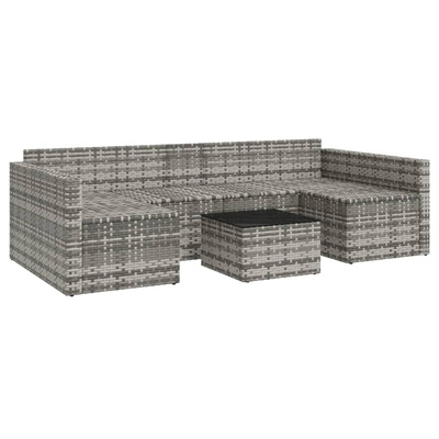 vidaXL 2-cz. zestaw wypoczynkowy do ogrodu, poduszki, szary, rattan PE model standard