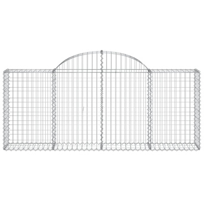 Kosze gabionowe, 12 szt, 200x30x80/100 cm, galwanizowane żelazo