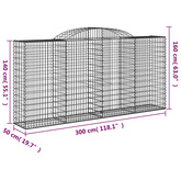Kosze gabionowe, 2 szt, 300x50x140/160 cm, galwanizowane żelazo