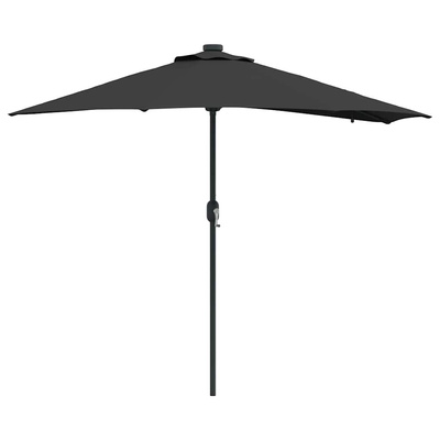 Parasolka ogrodowa Czarny 294 x 150 x 223 cm Poliester i Stal