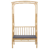 Łuk ogrodowy z ławką ciemnoszary 115 x 50 x 205 cm Bambus