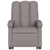 vidaXL Podnoszony fotel masujący, rozkładany, kolor taupe, tkanina