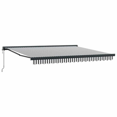 Zwijana markiza, antracytowo-biała, 4x3 m, tkanina i aluminium