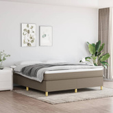 vidaXL Łóżko kontynentalne z materacem, taupe, tkanina, 160x200 cm wariant 6