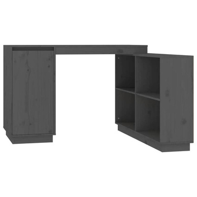 vidaXL Biurko, szare, 110x50x75 cm, lite drewno sosnowe