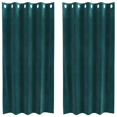 Zasłony zaciemniające 2 pcs Ciemna zieleń 140 x 175 cm Aksamit
