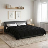 Kołdra na cały rok Kwiłtowany Czarny 200 x 220 cm Mikrofibra