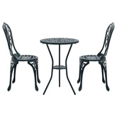 Zestaw Bistro Ogrodowego 3 szt. Zielony Aluminium