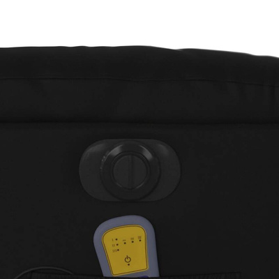 vidaXL Rozkładany fotel masujący, elektryczny, czarny, sztuczna skóra model standard