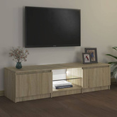 vidaXL Szafka pod TV, z LED, dąb sonoma, 140 x 40 x 35,5 cm