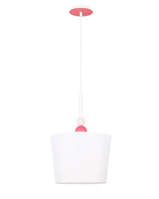 Lampa wisząca z abażurem Bebe biała do salonu E27 pojedyncza