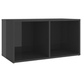 vidaXL Szafka pod TV, wysoki połysk, szara, 72x35x36,5 cm