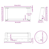 Nogi do stolika kawowego w kształcie litery U 2 szt. Naturalna stal 70x(30-31) cm Stal