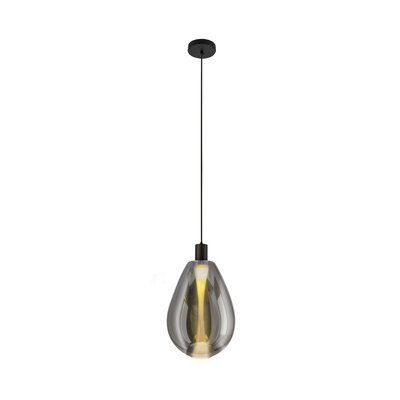 Lampa wisząca Denso 20 szklana czarna z kloszem dymionym nad stół do jadalni